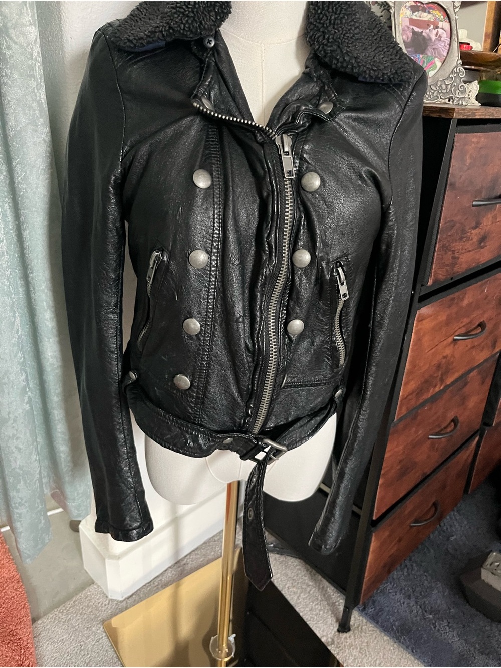 Free people faux leather jacket